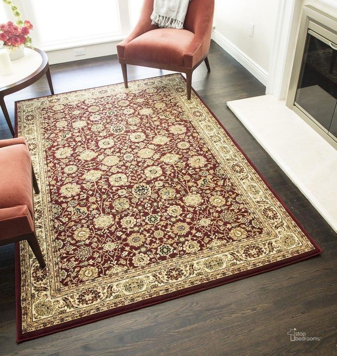 The appearance of Vista 1332-CHR Tabriz Cherry Oriental Traditional Red 5' x 7'10 Area Rug designed by Rugs America in the traditional interior design. This red piece of furniture  was selected by 1StopBedrooms from Vista Collection to add a touch of cosiness and style into your home. Sku: RA20920. Material: Polypropylene. Product Type: Area Rugs. Image1