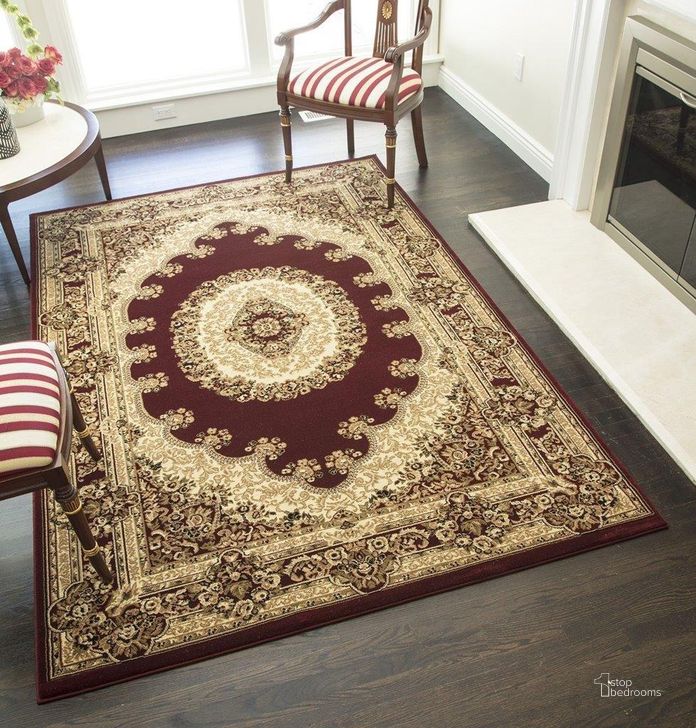 The appearance of Vista 807-RED Kerman Red Oriental Traditional Red 5'3Round Area Rug designed by Rugs America in the traditional interior design. This red piece of furniture  was selected by 1StopBedrooms from Vista Collection to add a touch of cosiness and style into your home. Sku: RA21362. Material: Polypropylene. Product Type: Area Rugs. Image1