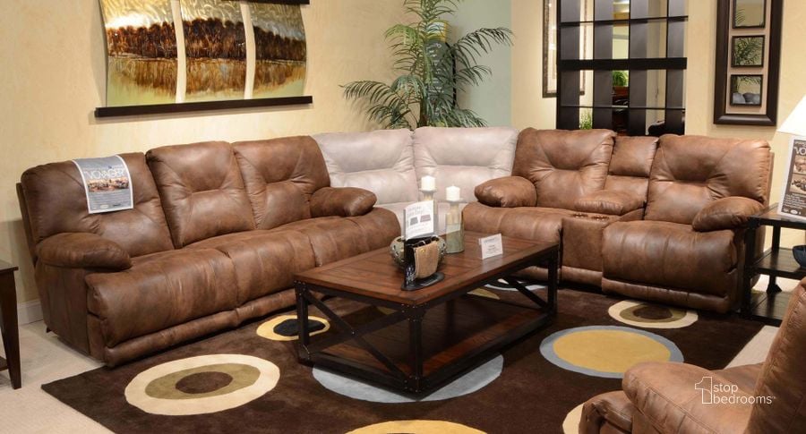 The appearance of Voyager Elk Reclining Living Room Set designed by Catnapper in the transitional interior design. This brown piece of furniture  was selected by 1StopBedrooms from Voyager Collection to add a touch of cosiness and style into your home. Sku: 43845122829302829;4389122829302829. Material: Polyester. Product Type: Living Room Set. Image1
