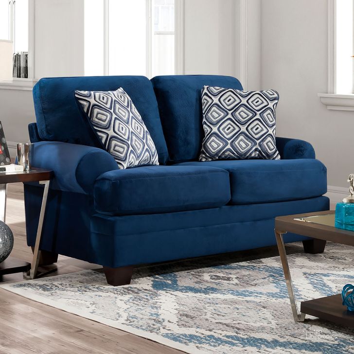 The appearance of Waldstone Loveseat In Navy designed by Furniture of America in the transitional interior design. This navy piece of furniture  was selected by 1StopBedrooms from Waldstone Collection to add a touch of cosiness and style into your home. Sku: SM5176-LV. Material: Wood. Product Type: Loveseat. Image1