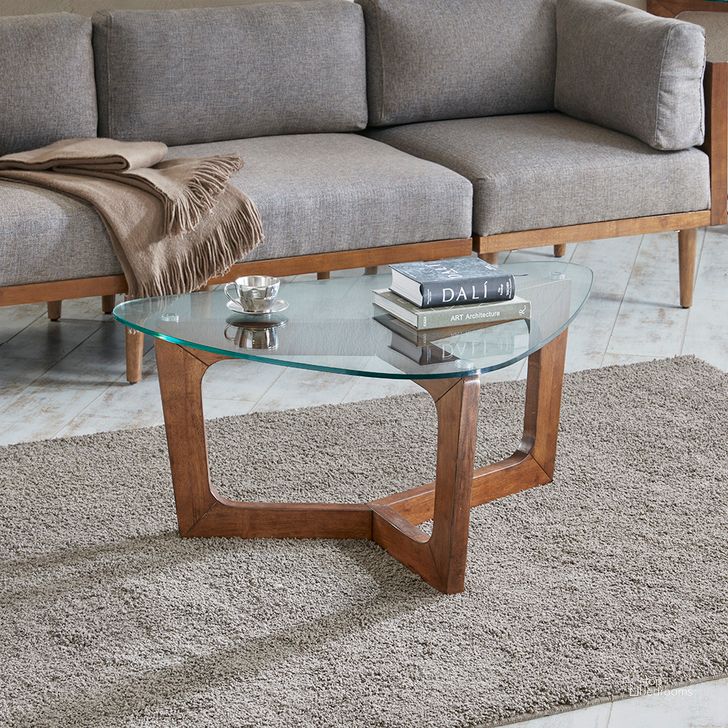 The appearance of Walker Coffee Table In Brown designed by Olliix in the industrial interior design. This brown piece of furniture  was selected by 1StopBedrooms from Walker Collection to add a touch of cosiness and style into your home. Sku: II120-0241. Material: Wood. Product Type: Coffee Table. Image1