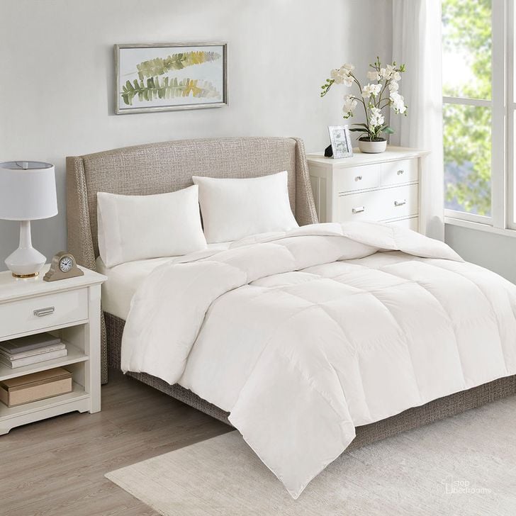 The appearance of Warmth Cotton Oversized Down King Comforter In White designed by Olliix in the modern / contemporary interior design. This white piece of furniture  was selected by 1StopBedrooms from All Season Warmth Collection to add a touch of cosiness and style into your home. Sku: TN10-0349. Bed Size: King. Material: Cotton. Product Type: Comforter Set. Image1