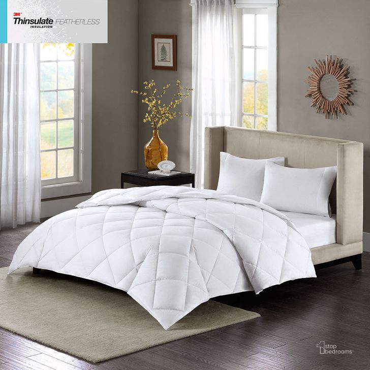 The appearance of Warmth Cotton Sateen Double Insertion King Comforter In White designed by Olliix in the transitional interior design. This white piece of furniture  was selected by 1StopBedrooms from Maximum Warmth Collection to add a touch of cosiness and style into your home. Sku: BASI10-0298. Bed Size: King. Material: Cotton. Product Type: Comforter Set. Image1