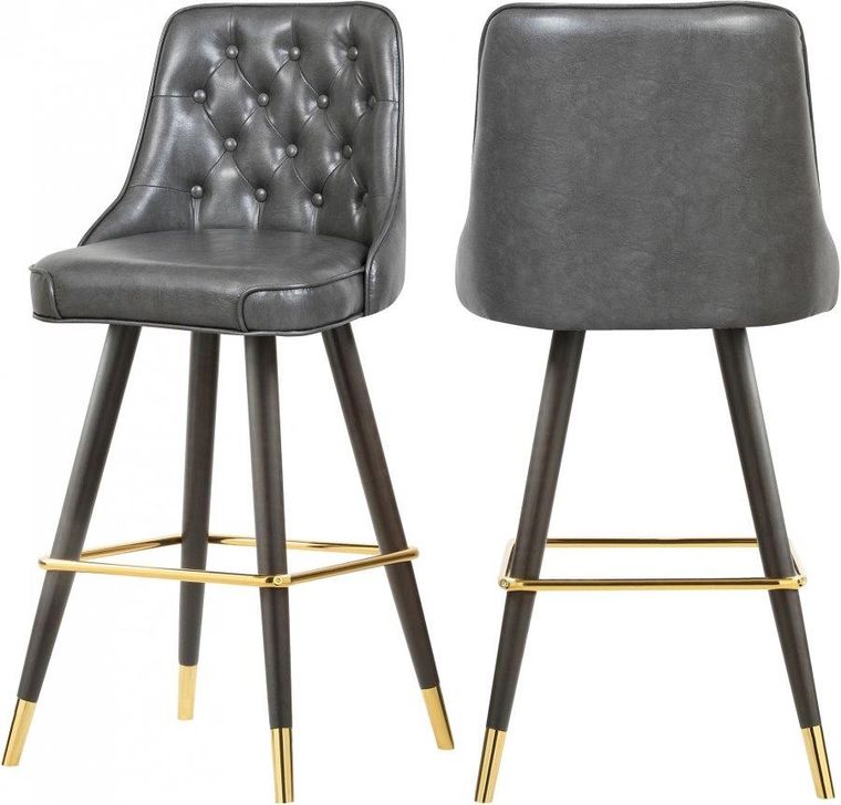 The appearance of Watervale Grey Barstool Set of 2 designed by Furnique in the modern / contemporary interior design. This grey piece of furniture  was selected by 1StopBedrooms from Watervale Collection to add a touch of cosiness and style into your home. Sku: 908Grey-C. Material: Faux Leather. Product Type: Barstool. Image1