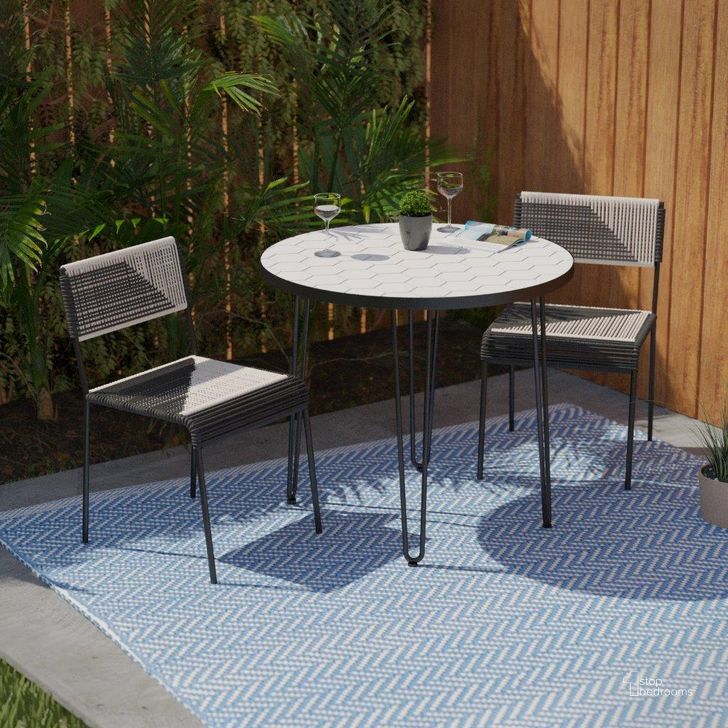The appearance of Watkindale 3Pc Outdoor Dining Set designed by SEI Furniture in the modern / contemporary interior design. This black and white piece of furniture  was selected by 1StopBedrooms from Watkindale Collection to add a touch of cosiness and style into your home. Sku: OD117243. Table Base Style: Legs. Table Top Shape: Round. Material: Steel. Product Type: Outdoor Dining Set. Image1