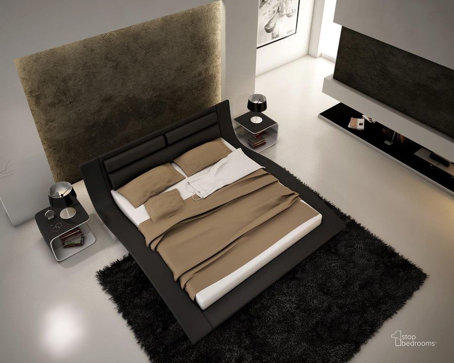 The appearance of Wave Queen Size Bed In Black designed by J&M in the modern / contemporary interior design. This black piece of furniture  was selected by 1StopBedrooms from Wave Collection to add a touch of cosiness and style into your home. Sku: 17836-Q. Bed Type: Platform Bed. Product Type: Bed. Bed Size: Queen.