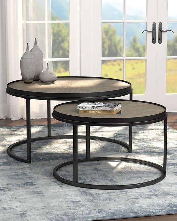 The appearance of Weathered Elm And Gunmetal Nesting Tables designed by Coaster in the modern / contemporary interior design. This gunmetal piece of furniture  was selected by 1StopBedrooms from  to add a touch of cosiness and style into your home. Sku: 931215. Product Type: Accent Table. Material: MDF. Image1