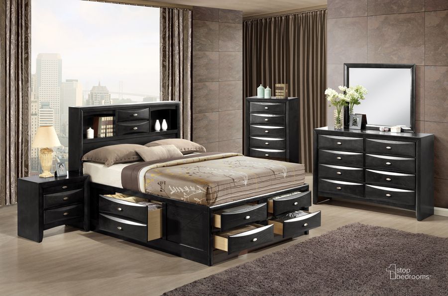 The appearance of Global Furniture Linda Storage Bedroom Set in Black designed by Global Furniture USA in the modern / contemporary interior design. This black piece of furniture  was selected by 1StopBedrooms from Linda Collection to add a touch of cosiness and style into your home. Sku: LINDA(FD0016I)-BL-QB-HB/FB;LINDA(FD0016I)-BL-DWR;LINDA(FD0016I)-BL-DWR;LINDA(FD0016I)-BL-QB-SR;LINDA(FD0011B)-BL-NS (M). Bed Type: Storage Bed. Material: Wood. Product Type: Storage Bed. Bed Size: Queen. Image1