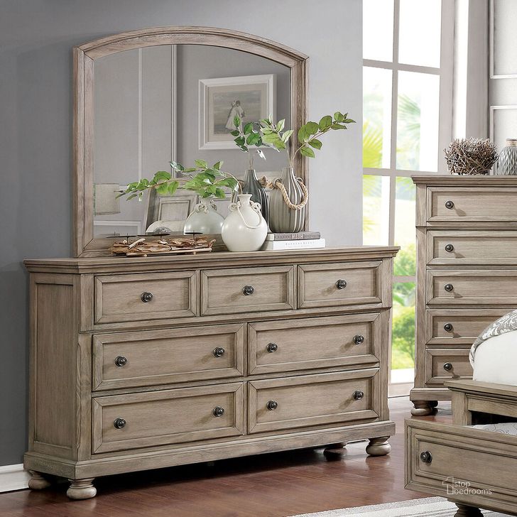 The appearance of Wells Dresser In Gray designed by Furniture of America in the transitional interior design. This gray piece of furniture  was selected by 1StopBedrooms from Wells Collection to add a touch of cosiness and style into your home. Sku: CM7568D. Material: Wood. Product Type: Dresser. Image1