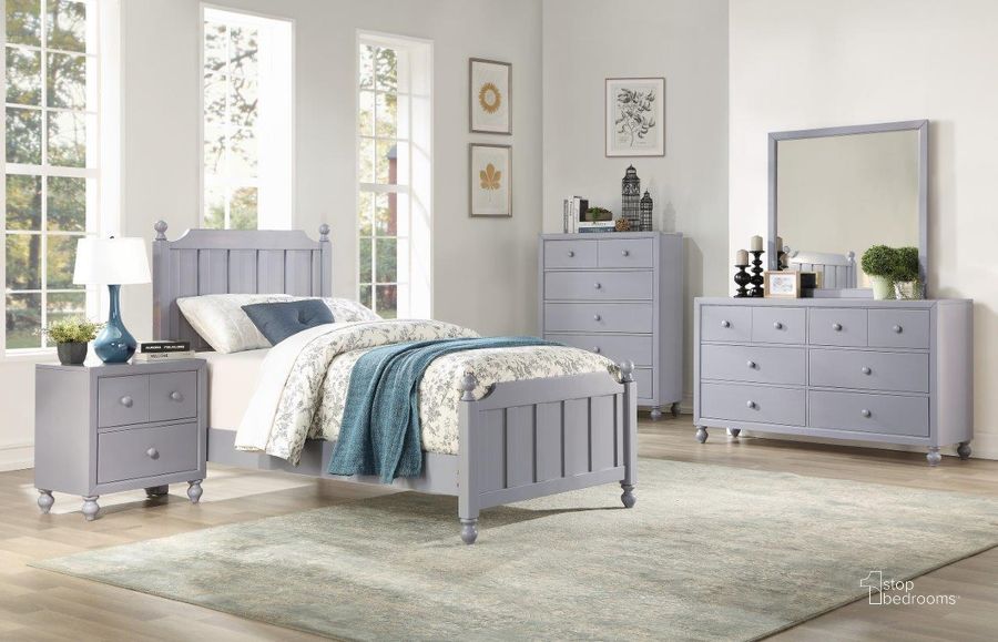 The appearance of Wellsummer Gray Youth Poster Bedroom Set designed by Homelegance in the country / farmhouse interior design. This gray piece of furniture  was selected by 1StopBedrooms from Wellsummer Collection to add a touch of cosiness and style into your home. Sku: 1803GYT-1;1803GYT-2;1803GYT-3;1803GY-4. Bed Type: Poster Bed. Material: Wood. Product Type: Poster Bed. Bed Size: Twin. Image1