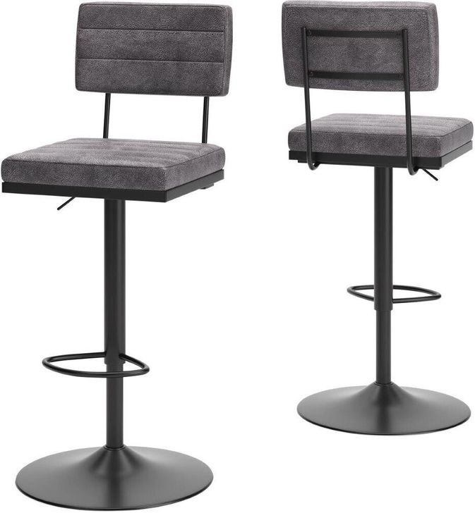 The appearance of Wentwood Gray and Black Barstool Set of 2 0qd24495250 designed by FineForm in the modern / contemporary interior design. This gray and black piece of furniture  was selected by 1StopBedrooms from Wentwood Collection to add a touch of cosiness and style into your home. Sku: D119-630. Material: Metal. Product Type: Barstool. Image1