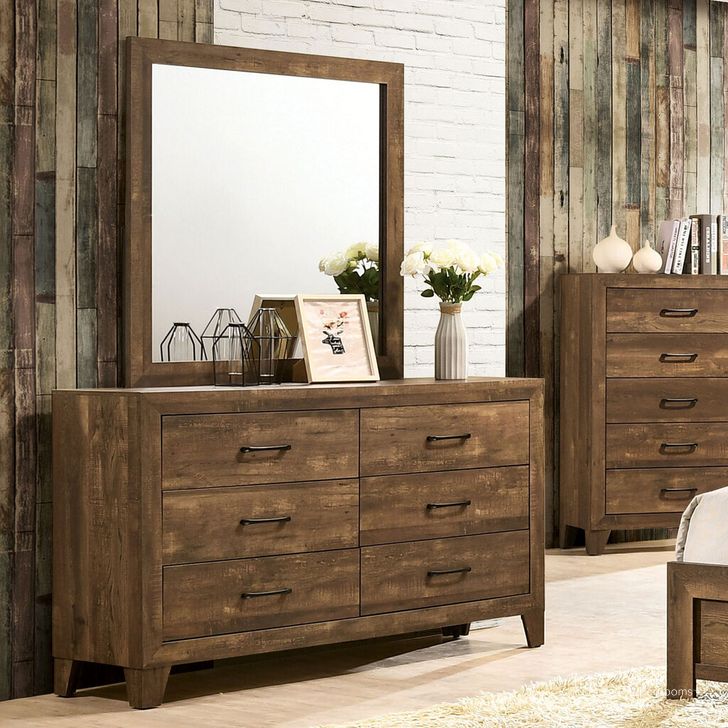 The appearance of Wentworth Dresser In Light Walnut designed by Furniture of America in the rustic / southwestern interior design. This light walnut piece of furniture  was selected by 1StopBedrooms from Wentworth Collection to add a touch of cosiness and style into your home. Sku: CM7912D. Material: Wood. Product Type: Dresser. Image1