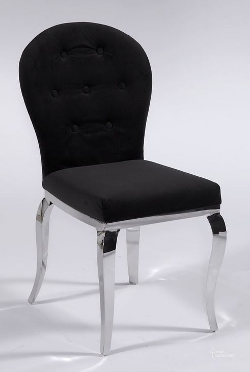 The appearance of Wesland Black Side Chair Set of 2 designed by Isaac Tahari in the transitional interior design. This black piece of furniture  was selected by 1StopBedrooms from Wesland Collection to add a touch of cosiness and style into your home. Sku: TERESA-SC-OVL. Material: Microfiber. Product Type: Side Chair. Image1