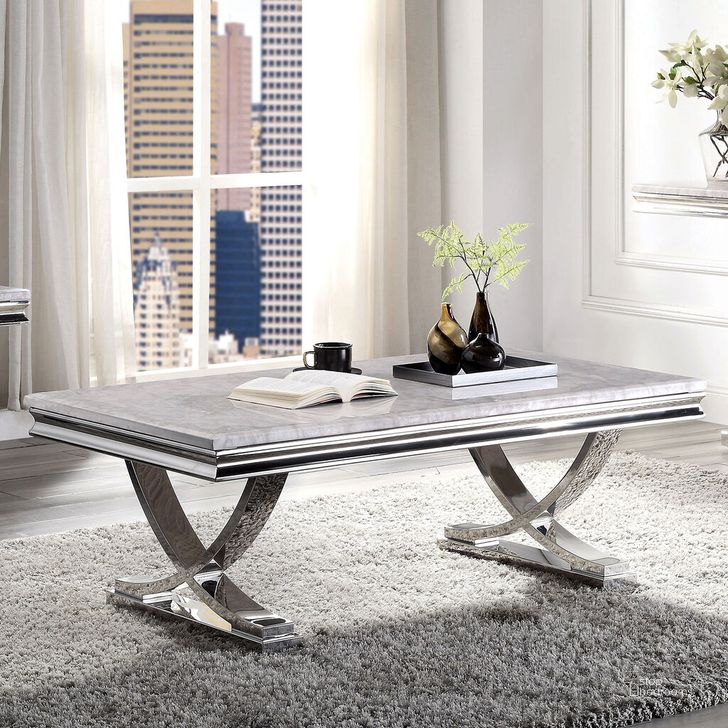 The appearance of Wettingen Coffee Table In Chrome designed by Furniture of America in the glam interior design. This chrome piece of furniture  was selected by 1StopBedrooms from Wettingen Collection to add a touch of cosiness and style into your home. Sku: CM4285C-1;CM4285C-2;CM4285C-3. Product Type: Coffee Table. Material: Stainless Steel. Image1