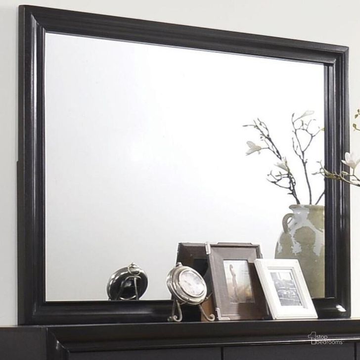 The appearance of Whispering Hills Black Dresser Mirror designed by Luxury Loft in the modern / contemporary interior design. This black piece of furniture  was selected by 1StopBedrooms from Whispering Hills Collection to add a touch of cosiness and style into your home. Sku: 206364. Material: Glass. Product Type: Dresser Mirror. Image1
