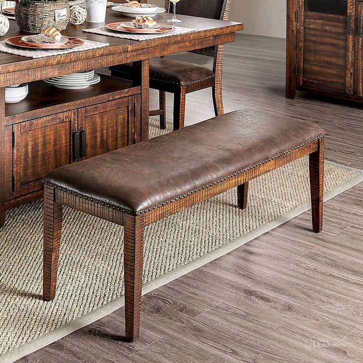 The appearance of Wichita Light Walnut Bench designed by Furniture of America in the rustic / southwestern interior design. This brown piece of furniture  was selected by 1StopBedrooms from Wichita Collection to add a touch of cosiness and style into your home. Sku: CM3061BN. Material: Wood. Product Type: Bedroom Bench. Image1