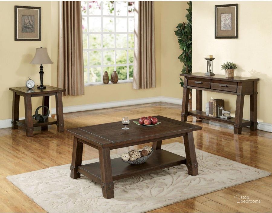 The appearance of Windridge Sagamore Burnished Ash Angle Leg Occasional Table Set designed by Riverside Furniture in the transitional interior design. This brown piece of furniture  was selected by 1StopBedrooms from Windridge Collection to add a touch of cosiness and style into your home. Sku: 76501;76513. Product Type: Occasional Table Set. Image1