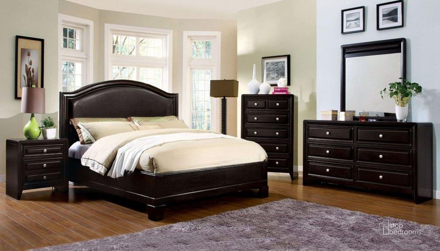 The appearance of Winsor Espresso Platform Bedroom Set designed by Furniture of America in the traditional interior design. This brown piece of furniture  was selected by 1StopBedrooms from Winsor Collection to add a touch of cosiness and style into your home. Sku: CM7058Q-HB;CM7058Q-FB;CM7058Q-R;CM7058N. Bed Type: Platform Bed. Material: Wood. Product Type: Platform Bed. Bed Size: Queen. Image1
