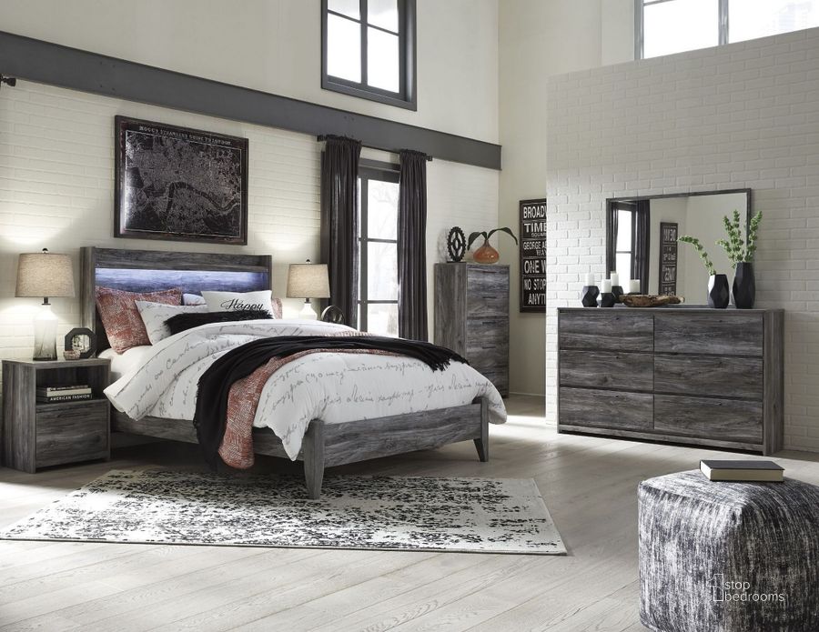 The appearance of Wirihana Gray Panel Bed Bedroom Set 0qd2207727 designed by Bennett Interiors in the transitional interior design. This gray piece of furniture  was selected by 1StopBedrooms from Wirihana Collection to add a touch of cosiness and style into your home. Sku: B221-57;B221-54;B221-91. Bed Type: Panel Bed. Material: Wood. Product Type: Panel Bed. Bed Size: Queen. Image1