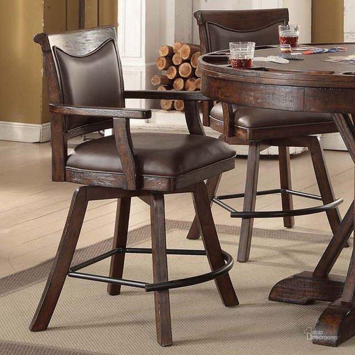 The appearance of Woodview Brown Barstool Set of 2 0qd24352720 designed by Isaac Tahari in the transitional interior design. This brown piece of furniture  was selected by 1StopBedrooms from Woodview Collection to add a touch of cosiness and style into your home. Sku: 1475-05-SCS. Material: Wood. Product Type: Barstool.