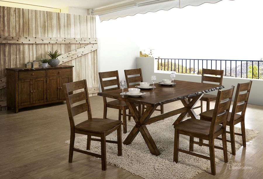 The appearance of Woodworth Dining Table In Walnut designed by Furniture of America in the rustic / southwestern interior design. This walnut piece of furniture  was selected by 1StopBedrooms from Woodworth Collection to add a touch of cosiness and style into your home. Sku: CM3114T. Table Base Style: Trestle. Table Top Shape: Round. Material: Wood. Product Type: Dining Table. Size: 38". Image1