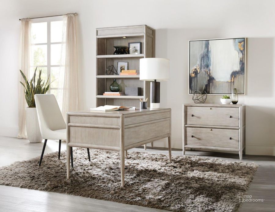The appearance of Work Your Way Grey Burnham Mink Home Office Set designed by Hooker in the transitional interior design. This gray piece of furniture  was selected by 1StopBedrooms from Work Your Way Collection to add a touch of cosiness and style into your home. Sku: 5921-10458-90;5921-10445-90. Material: Wood. Product Type: Home Office Set. Image1