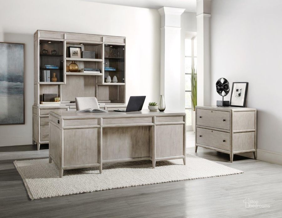 The appearance of Work Your Way Grey Mink Burnham Home Office Set designed by Hooker in the transitional interior design. This gray piece of furniture  was selected by 1StopBedrooms from Work Your Way Collection to add a touch of cosiness and style into your home. Sku: 5921-10562-90;5921-10445-90. Material: Wood. Product Type: Home Office Set. Image1