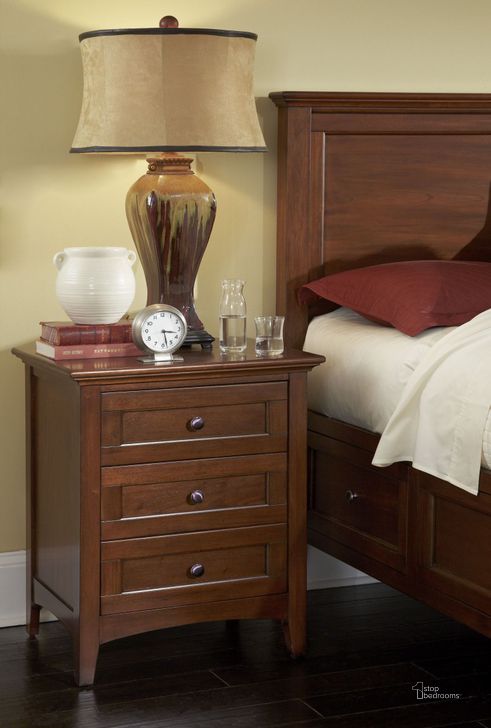 The appearance of Westlake Cherry Brown Nightstand designed by A-America in the transitional interior design. This brown piece of furniture  was selected by 1StopBedrooms from Westlake Collection to add a touch of cosiness and style into your home. Sku: WSLCB5750. Material: Wood. Product Type: Nightstand. Image1