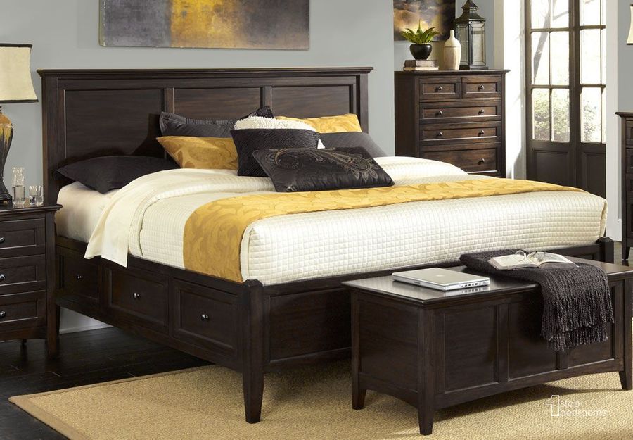 The appearance of Westlake Dark Mahogany Storage Bedroom Set designed by A-America in the transitional interior design. This brown piece of furniture  was selected by 1StopBedrooms from Westlake Collection to add a touch of cosiness and style into your home. Sku: WSLDM509F;WSLDM509H;WSLDM509P;WSLDM509Y;WSLDM509Z;WSLDM5750. Bed Type: Storage Bed. Material: Wood. Product Type: Storage Bed. Bed Size: Queen. Image1