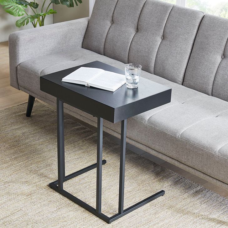 The appearance of Wynn Pull Up Table In Black designed by Olliix in the industrial interior design. This black piece of furniture  was selected by 1StopBedrooms from Wynn Collection to add a touch of cosiness and style into your home. Sku: II125-0458. Product Type: Accent Table. Material: MDF. Image1
