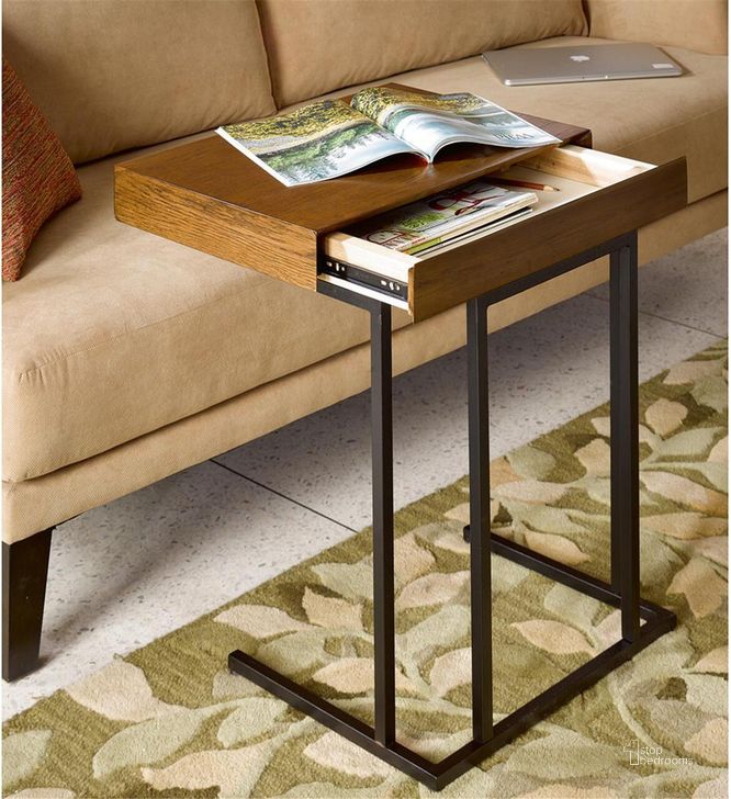 The appearance of Wynn Pull Up Table In Pecan designed by Olliix in the transitional interior design. This pecan piece of furniture  was selected by 1StopBedrooms from Wynn Collection to add a touch of cosiness and style into your home. Sku: FPF17-0324. Product Type: Accent Table. Material: MDF. Image1