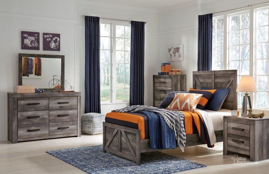 The appearance of Wynnlow Gray Youth Panel Bedroom Set designed by Signature Design by Ashley in the transitional interior design. This gray piece of furniture  was selected by 1StopBedrooms from Wynnlow Collection to add a touch of cosiness and style into your home. Sku: B440-53;B440-83;B440-92. Bed Type: Panel Bed. Material: Wood. Product Type: Panel Bed. Bed Size: Twin. Image1