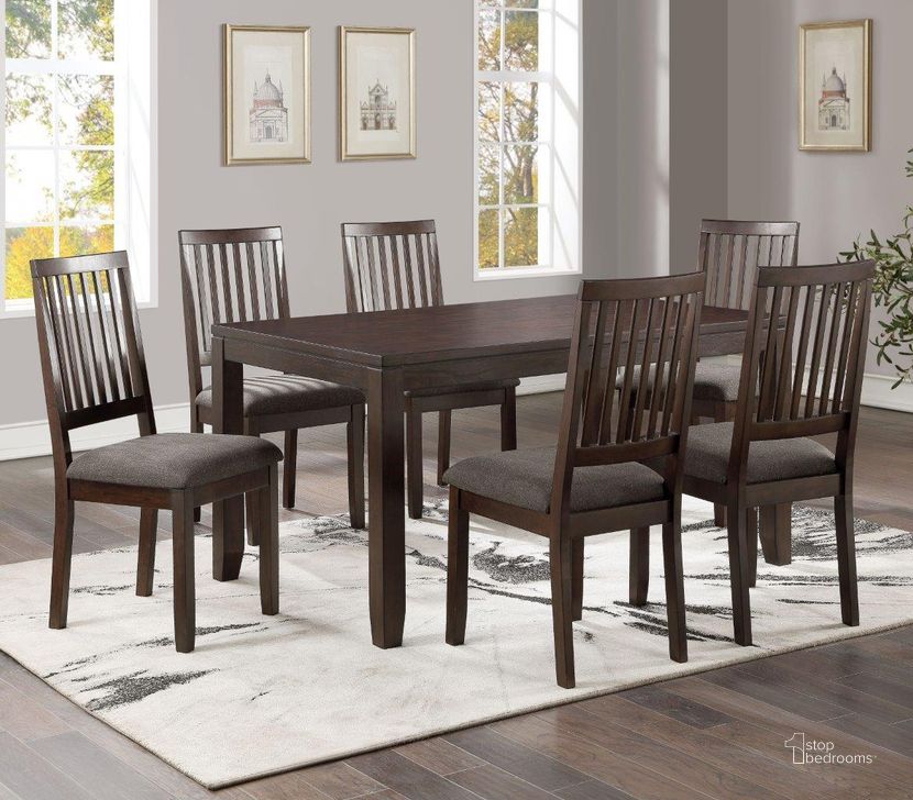 The appearance of Yorktown 7Pc Dining Set designed by Steve Silver in the transitional interior design. This espresso piece of furniture  was selected by 1StopBedrooms from Yorktown Collection to add a touch of cosiness and style into your home. Sku: YT7000. Product Type: Dining Room Set. Material: Plywood. Image1