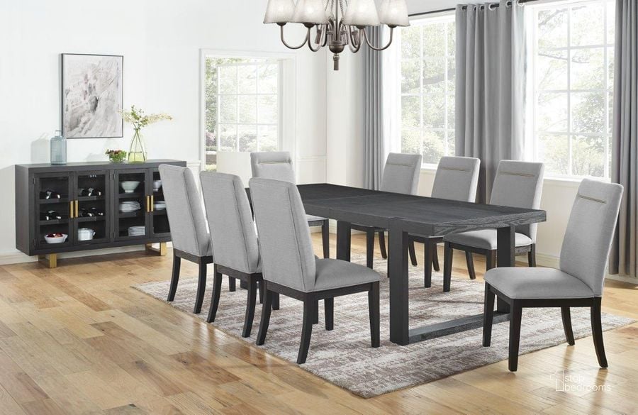 The appearance of Yves Grey 10Pc Dining Set designed by Steve Silver in the modern / contemporary interior design. This charcoal piece of furniture  was selected by 1StopBedrooms from Yves Collection to add a touch of cosiness and style into your home. Sku: YS500TL;YS500TT;YS500SG;YS500SG;YS500SG;YS500SG;YS500SG;YS500SG;YS500SG;YS500SG;YS500SV. Material: Wood. Product Type: Dining Room Set. Image1