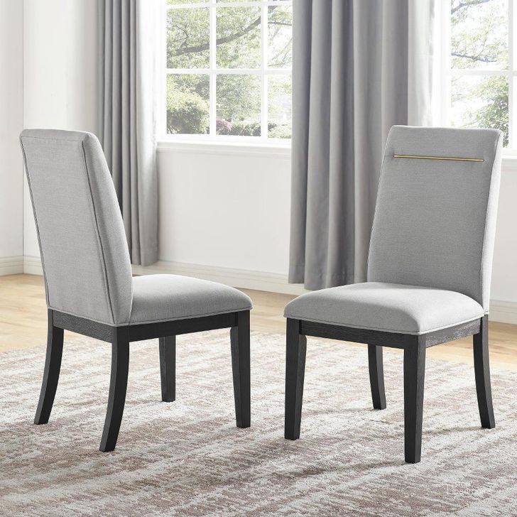 The appearance of Yves Grey Dining Side Chair Set Of 2 designed by Steve Silver in the transitional interior design. This charcoal piece of furniture  was selected by 1StopBedrooms from Yves Collection to add a touch of cosiness and style into your home. Sku: YS500SG. Material: Wood. Product Type: Side Chair. Image1