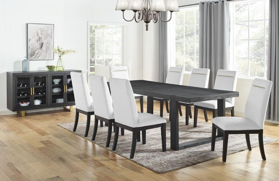The appearance of Yves White 10Pc Dining Set designed by Steve Silver in the modern / contemporary interior design. This white piece of furniture  was selected by 1StopBedrooms from Yves Collection to add a touch of cosiness and style into your home. Sku: YS500TL;YS500TT;YS500SW;YS500SW;YS500SW;YS500SW;YS500SV. Material: Wood. Product Type: Dining Room Set. Image1
