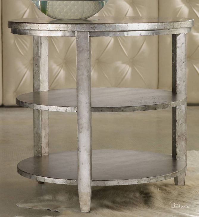 The appearance of Melange Silver Maverick Table designed by Hooker in the transitional interior design. This silver piece of furniture  was selected by 1StopBedrooms from Melange Collection to add a touch of cosiness and style into your home. Sku: 638-50071. Material: Wood. Product Type: End Table. Image1