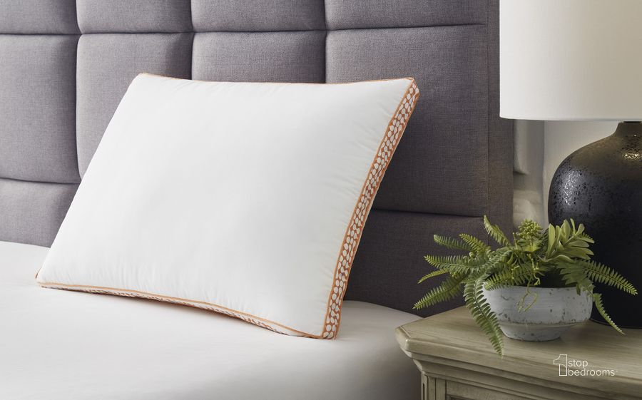 The appearance of Zephyr 2.0 White/Orange 3-In-1 Pillow Set of 6 designed by Signature Design by Ashley in the traditional interior design. This white/orange piece of furniture  was selected by 1StopBedrooms from Zephyr 2.0 Collection to add a touch of cosiness and style into your home. Sku: M52112. Material: Cotton. Product Type: Pillow. Image1