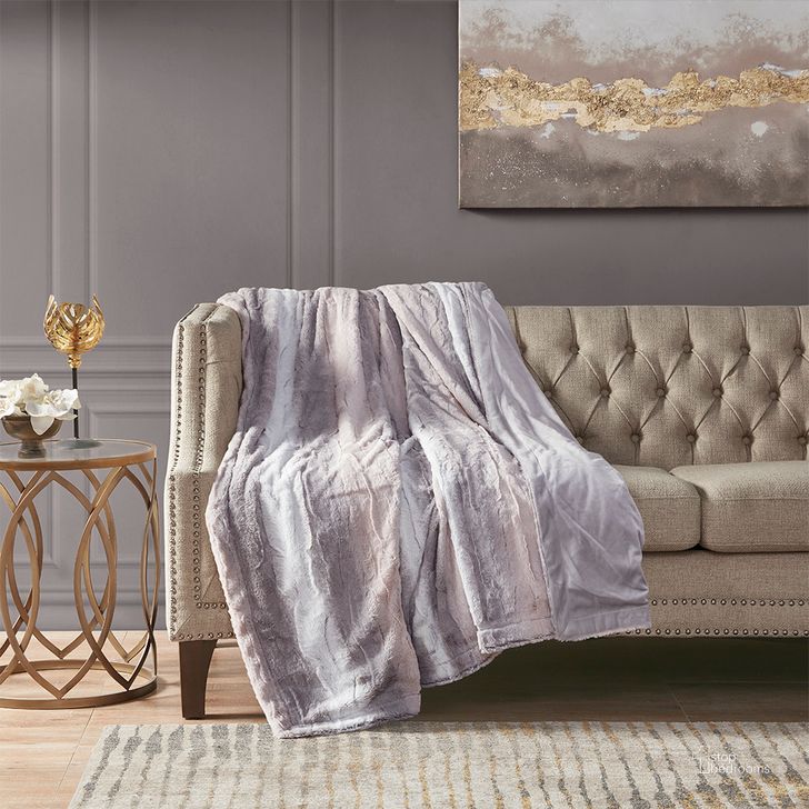 The appearance of Zuri Polyester Faux Tip Dyed Brushed Long Fur Throw In Blush/Grey designed by Olliix in the transitional interior design. This blush/grey piece of furniture  was selected by 1StopBedrooms from Zuri Collection to add a touch of cosiness and style into your home. Sku: MP50-6235. Material: Polyester. Product Type: Throw. Image1