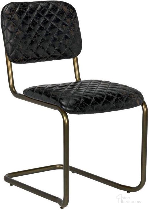 The appearance of 0037 Dining Chair In Steel And Leather designed by Noir in the transitional interior design. This brass piece of furniture  was selected by 1StopBedrooms from  to add a touch of cosiness and style into your home. Sku: LEA-C0037B. Material: Steel. Product Type: Dining Chair. Image1