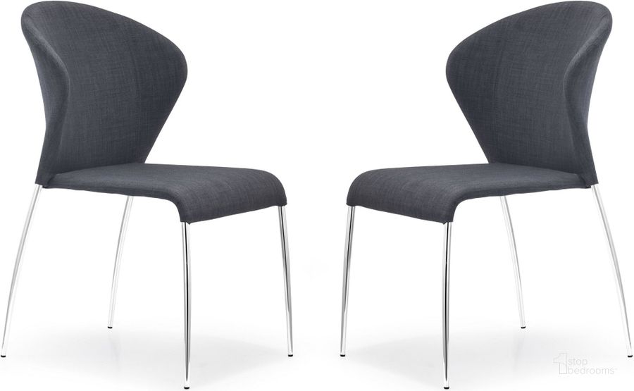 The appearance of Oulu Graphite Fabric Chair Set of 4 designed by Zuo Modern in the modern / contemporary interior design. This graphite piece of furniture  was selected by 1StopBedrooms from Oulu Collection to add a touch of cosiness and style into your home. Sku: 100042. Material: Fabric. Product Type: Side Chair. Image1