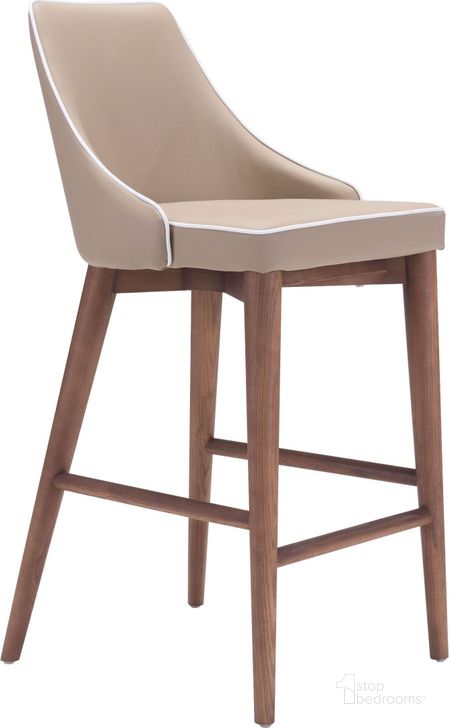 The appearance of Moor Chair Beige Counter Chair designed by Zuo Modern in the modern / contemporary interior design. This beige piece of furniture  was selected by 1StopBedrooms from Moor Collection to add a touch of cosiness and style into your home. Sku: 100279. Product Type: Counter Height Chair. Material: Vinyl. Image1