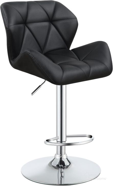 The appearance of 100425 Black Adjustable Bar Stool Set of 2 designed by Coaster in the modern / contemporary interior design. This black piece of furniture  was selected by 1StopBedrooms from Barstools Collection to add a touch of cosiness and style into your home. Sku: 100425. Product Type: Barstool. Material: Vinyl. Image1