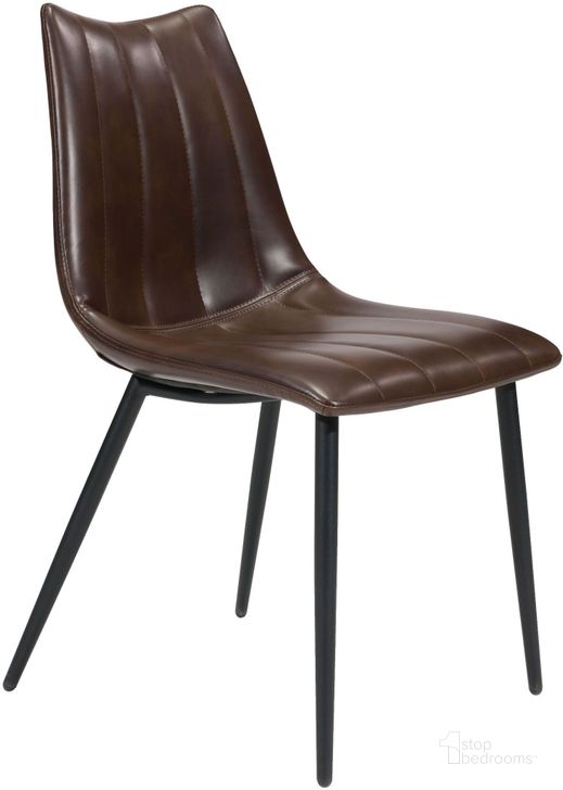 The appearance of Norwich Brown Dining Chair Set of 2 designed by Zuo Modern in the modern / contemporary interior design. This brown piece of furniture  was selected by 1StopBedrooms from Norwich Collection to add a touch of cosiness and style into your home. Sku: 100759. Product Type: Dining Chair. Material: Vinyl. Image1