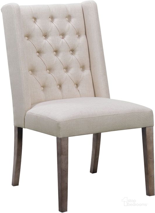 The appearance of Beige Upholstered Dining Chair Set Of 2 designed by Coaster in the modern / contemporary interior design. This beige piece of furniture  was selected by 1StopBedrooms from  to add a touch of cosiness and style into your home. Sku: 105143. Material: Wood. Product Type: Dining Chair. Image1