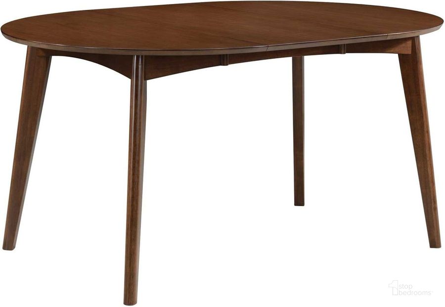 The appearance of Malone Round Extendable Dining Table designed by Coaster in the modern / contemporary interior design. This brown piece of furniture  was selected by 1StopBedrooms from Malone Collection to add a touch of cosiness and style into your home. Sku: 105361. Table Base Style: Legs. Table Top Shape: Round. Material: Wood. Product Type: Dining Table. Image1