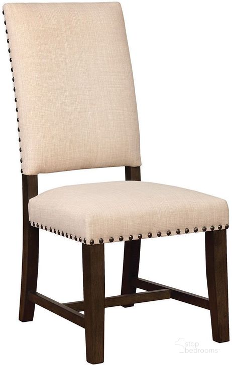 The appearance of Beige Upholstered Parson Chair Set Of 2 designed by Coaster in the modern / contemporary interior design. This beige piece of furniture  was selected by 1StopBedrooms from  to add a touch of cosiness and style into your home. Sku: 109143. Material: Wood. Product Type: Dining Chair. Image1