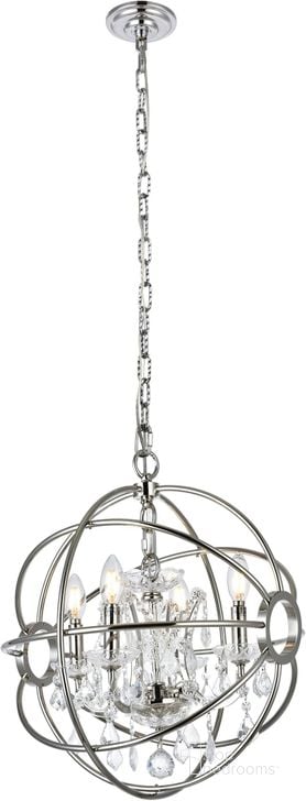 The appearance of Geneva 17" Polished nickel 4 Light Pendant With Clear Royal Cut Crystal Trim designed by Elegant Lighting in the transitional interior design. This polished nickel piece of furniture  was selected by 1StopBedrooms from Geneva Collection to add a touch of cosiness and style into your home. Sku: 1130D17PN/RC. Material: Glass. Product Type: Pendant Lighting. Image1