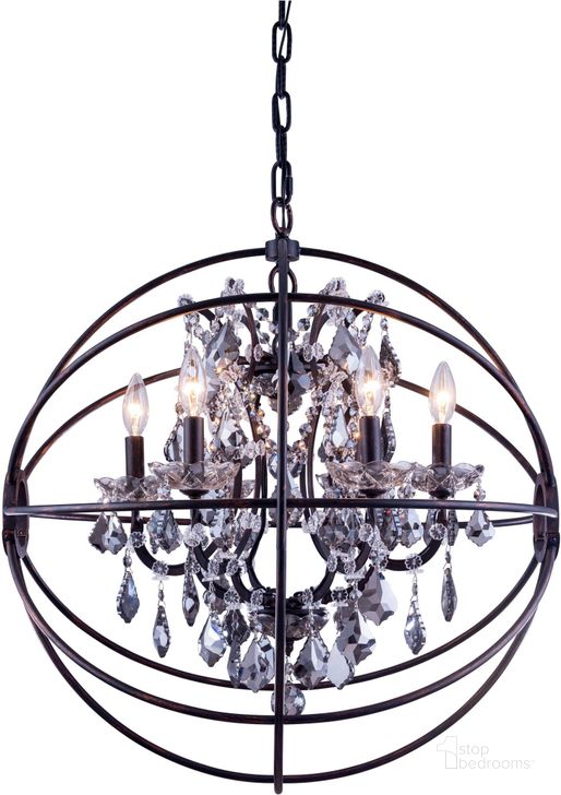 The appearance of Geneva 25 Dark Bronze 6 Light Chandelier With Silver Shade Royal Cut Crystal Trim designed by Elegant Lighting in the transitional interior design. This gray piece of furniture  was selected by 1StopBedrooms from Geneva Collection to add a touch of cosiness and style into your home. Sku: 1130D25DB-SS/RC. Material: Glass. Product Type: Chandelier.