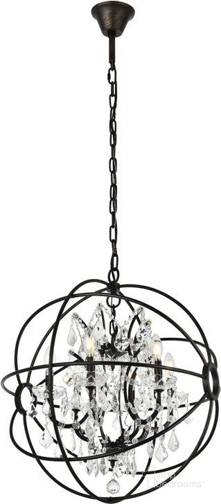 The appearance of Geneva 25" Dark Bronze 6 Light Chandelier With Clear Royal Cut Crystal Trim designed by Elegant Lighting in the transitional interior design. This gray piece of furniture  was selected by 1StopBedrooms from Geneva Collection to add a touch of cosiness and style into your home. Sku: 1130D25DB/RC. Material: Glass. Product Type: Chandelier. Image1